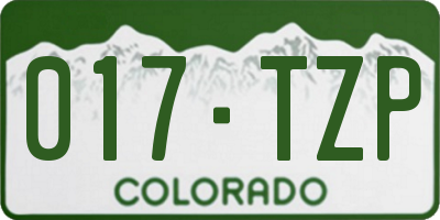 CO license plate 017TZP