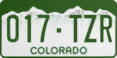 CO license plate 017TZR