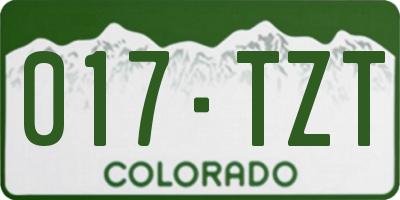 CO license plate 017TZT