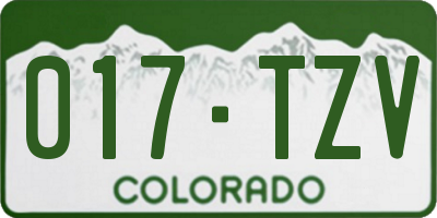 CO license plate 017TZV