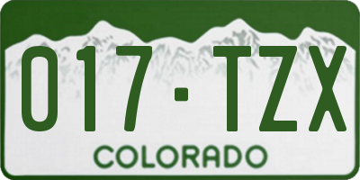 CO license plate 017TZX