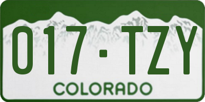 CO license plate 017TZY