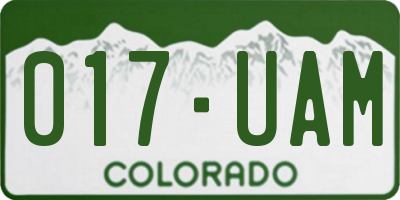 CO license plate 017UAM