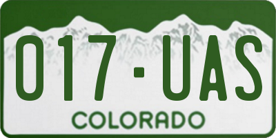 CO license plate 017UAS