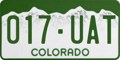 CO license plate 017UAT
