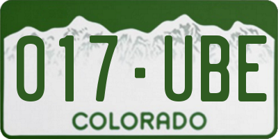 CO license plate 017UBE