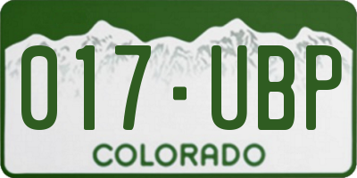 CO license plate 017UBP