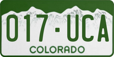 CO license plate 017UCA
