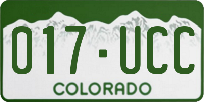 CO license plate 017UCC