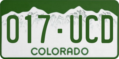 CO license plate 017UCD