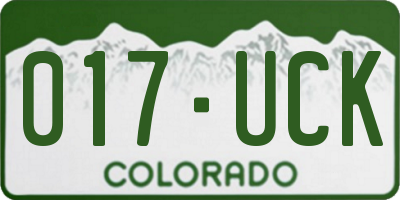 CO license plate 017UCK