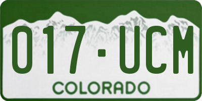 CO license plate 017UCM