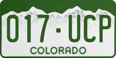 CO license plate 017UCP