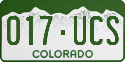 CO license plate 017UCS