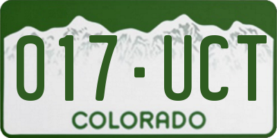 CO license plate 017UCT