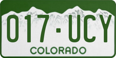 CO license plate 017UCY