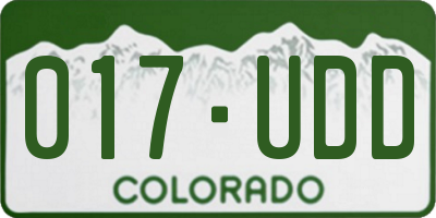 CO license plate 017UDD