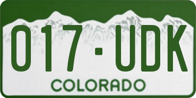 CO license plate 017UDK