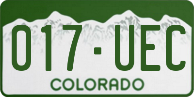CO license plate 017UEC
