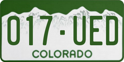 CO license plate 017UED