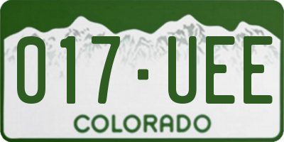 CO license plate 017UEE