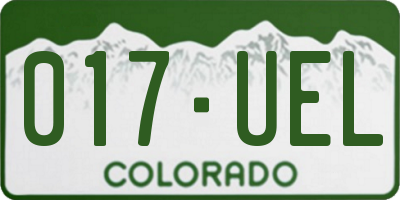 CO license plate 017UEL