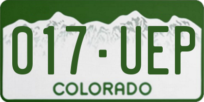 CO license plate 017UEP