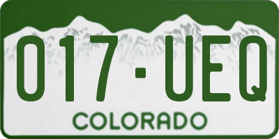 CO license plate 017UEQ