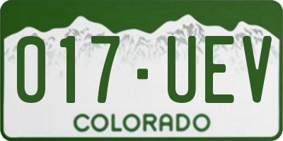CO license plate 017UEV