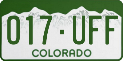 CO license plate 017UFF