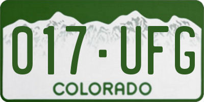 CO license plate 017UFG