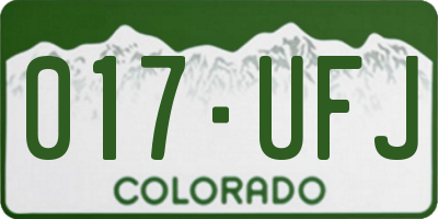 CO license plate 017UFJ