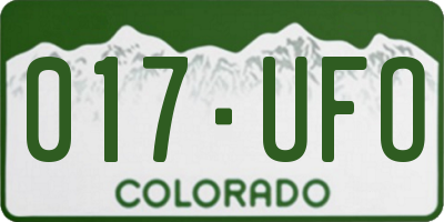CO license plate 017UFO