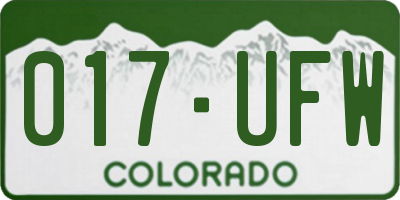 CO license plate 017UFW