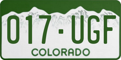 CO license plate 017UGF