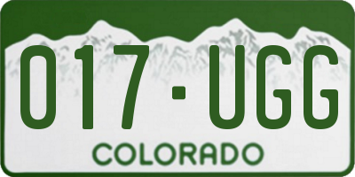 CO license plate 017UGG