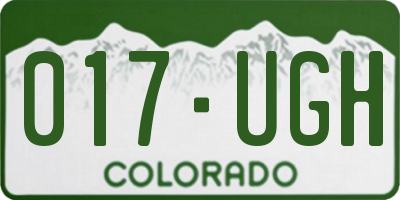 CO license plate 017UGH