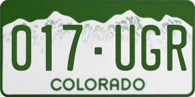 CO license plate 017UGR
