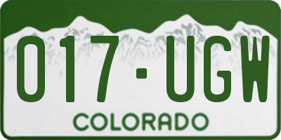 CO license plate 017UGW