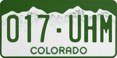 CO license plate 017UHM