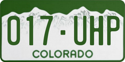 CO license plate 017UHP