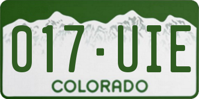 CO license plate 017UIE