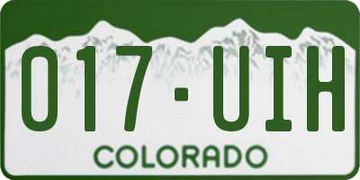 CO license plate 017UIH