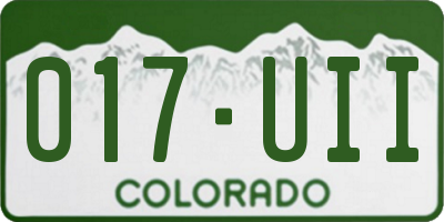CO license plate 017UII