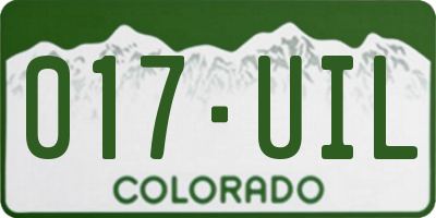 CO license plate 017UIL