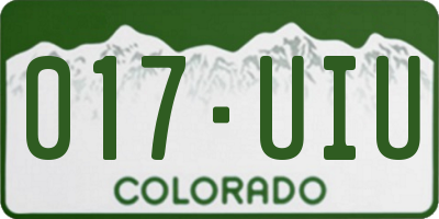 CO license plate 017UIU