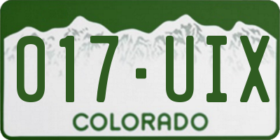 CO license plate 017UIX