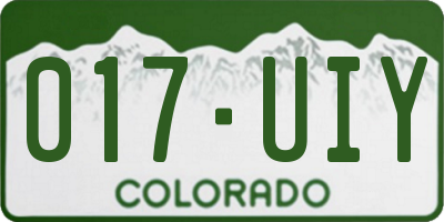 CO license plate 017UIY