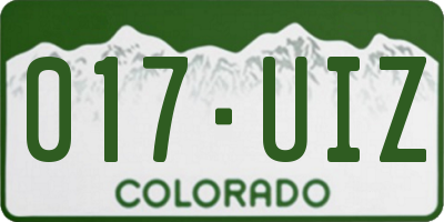 CO license plate 017UIZ