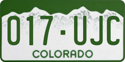 CO license plate 017UJC